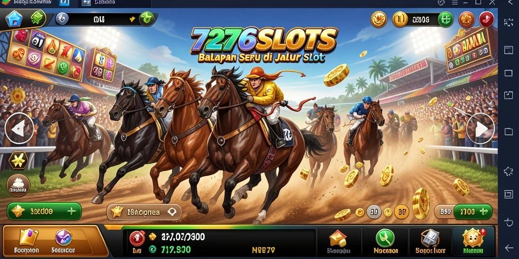 Tampilan gameplay seru di 7276SLOTS yang menggabungkan slot dan balapan.
