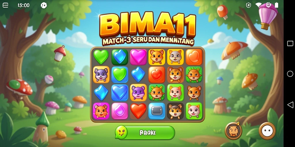 Screenshot BIMA11 menampilkan gameplay seru dan kombinasi warna-warni.