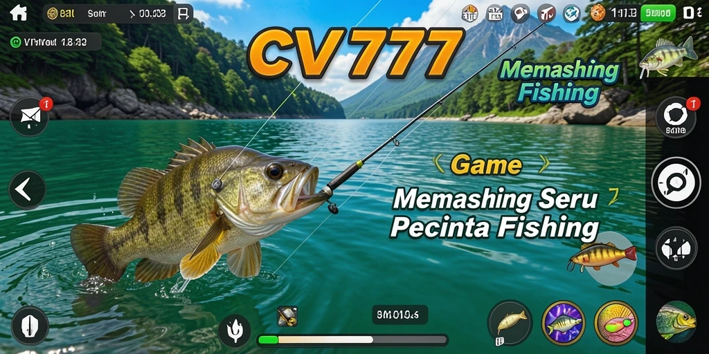 Screenshot menampilkan aksi memancing yang menegangkan di CV777.