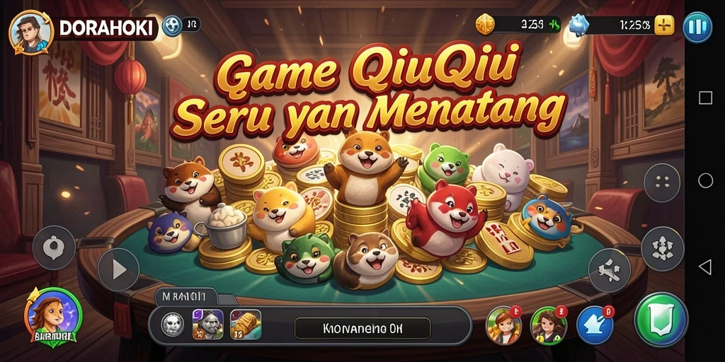 Tampilan gameplay seru dari DORAHOKI dalam permainan QiuQiu.
