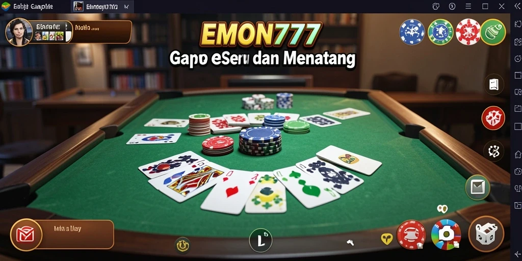 Tampilan seru gameplay Gaple di EMON777 dengan teman-teman.
