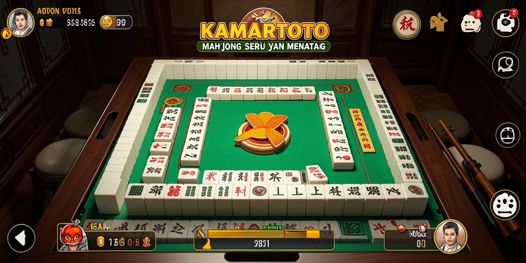 Tampilan gameplay Mahjong yang menarik dalam KAMARTOTO.