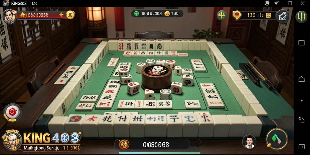 Screenshot KING403 menunjukkan gameplay Mahjong yang interaktif dan seru.