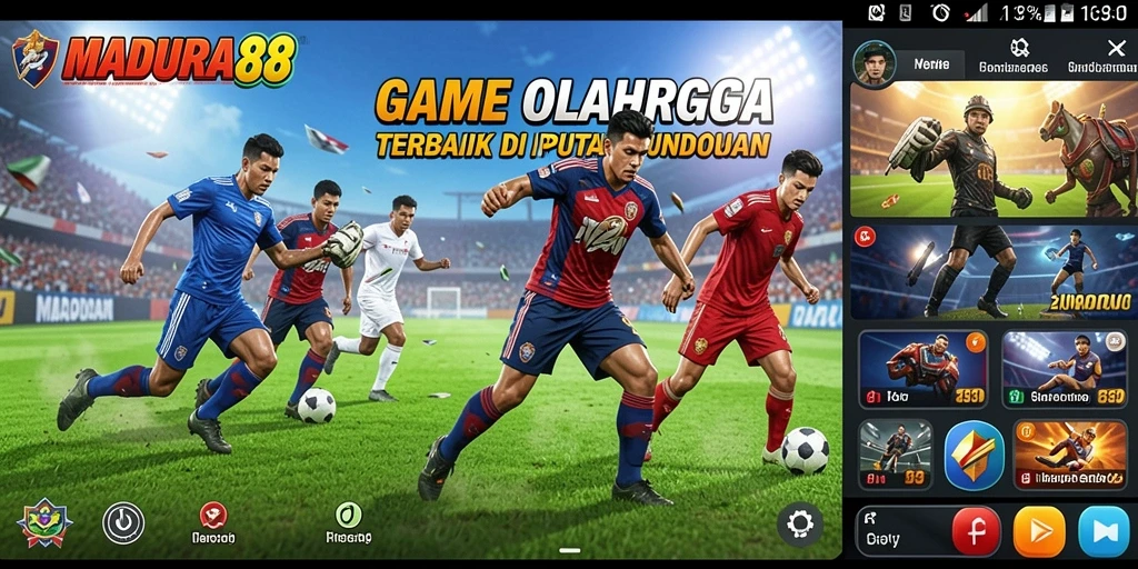 Tampilan gameplay mendebarkan di MADURA88 dengan aksi olahraga intens.