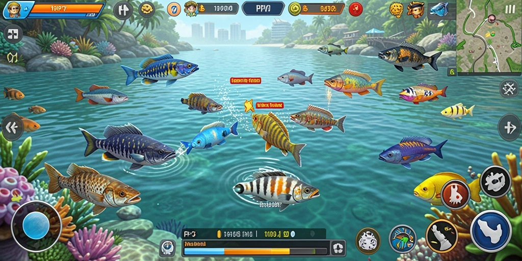 Tampilan gameplay PP7 yang seru dalam Tembak Ikan.