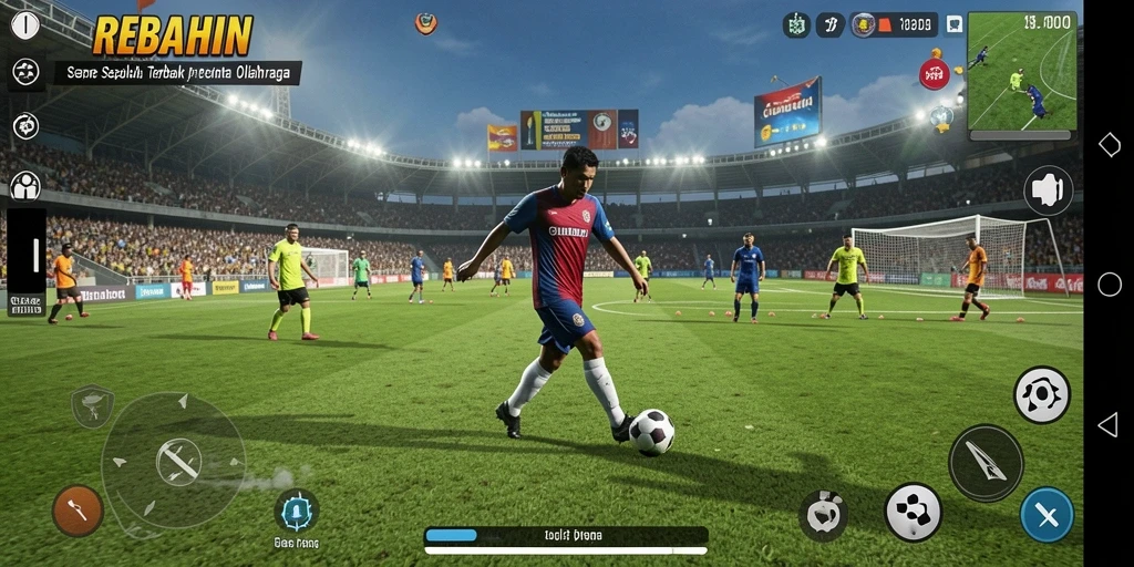Tangkapan layar gameplay REBAHIN dengan aksi seru di lapangan.