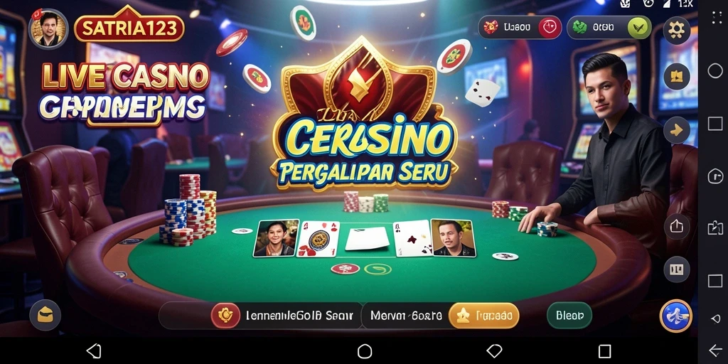 Tampilan gameplay menarik dari SATRIA123 dalam suasana kasino langsung.