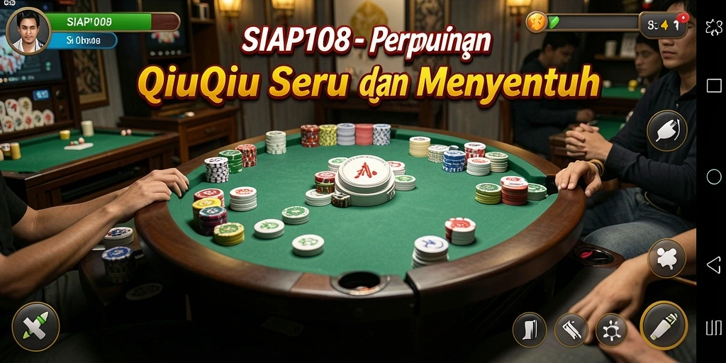 Tampilan gameplay seru di SIAP108 dengan kartu QiuQiu yang menegangkan.