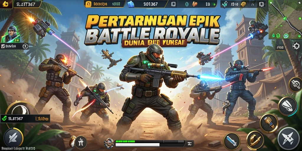 Tampilan aksi seru dalam gameplay SLOT367 Battle Royale.