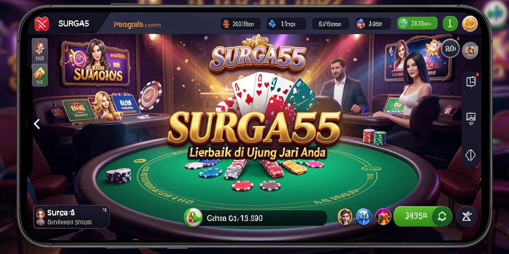 Tampilan gameplay Live Casino yang mendebarkan dan interaktif di SURGA55.